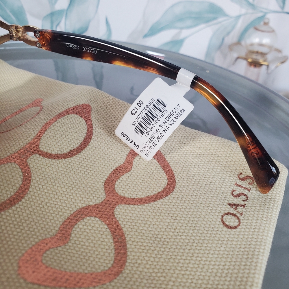 OASIS | Rhinestone Sunglasses in Tortoise Shell NWT - Picture 5 of 16
